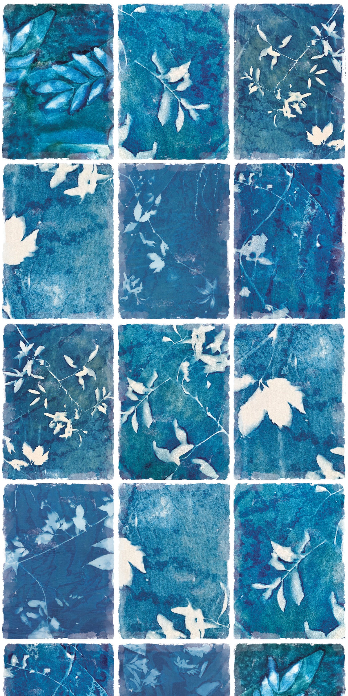 Image of Cyanotype Grid in Blue Wallpaper