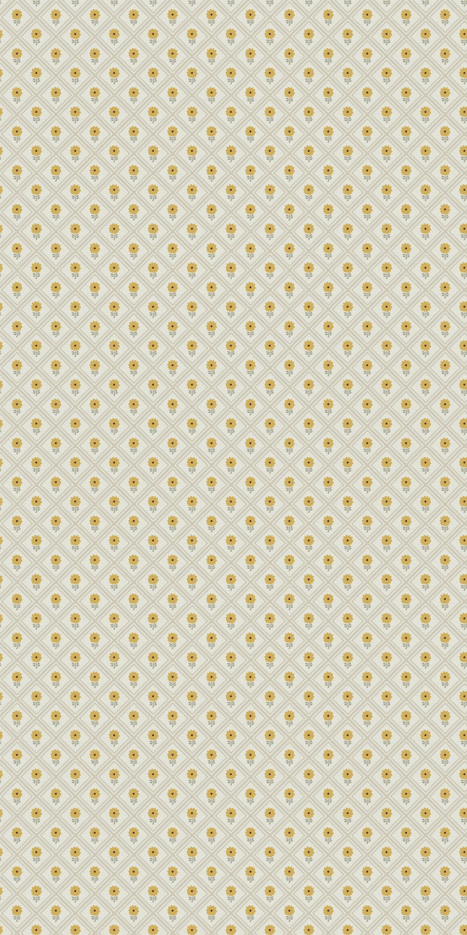 Image of Dahlia in Beige/Mustard Wallpaper