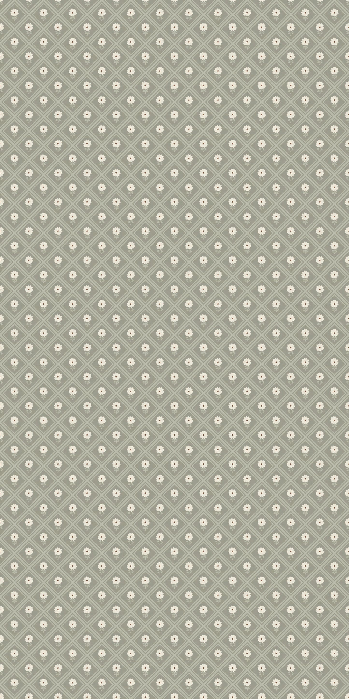 Image of Dahlia in Sage/Cream Wallpaper