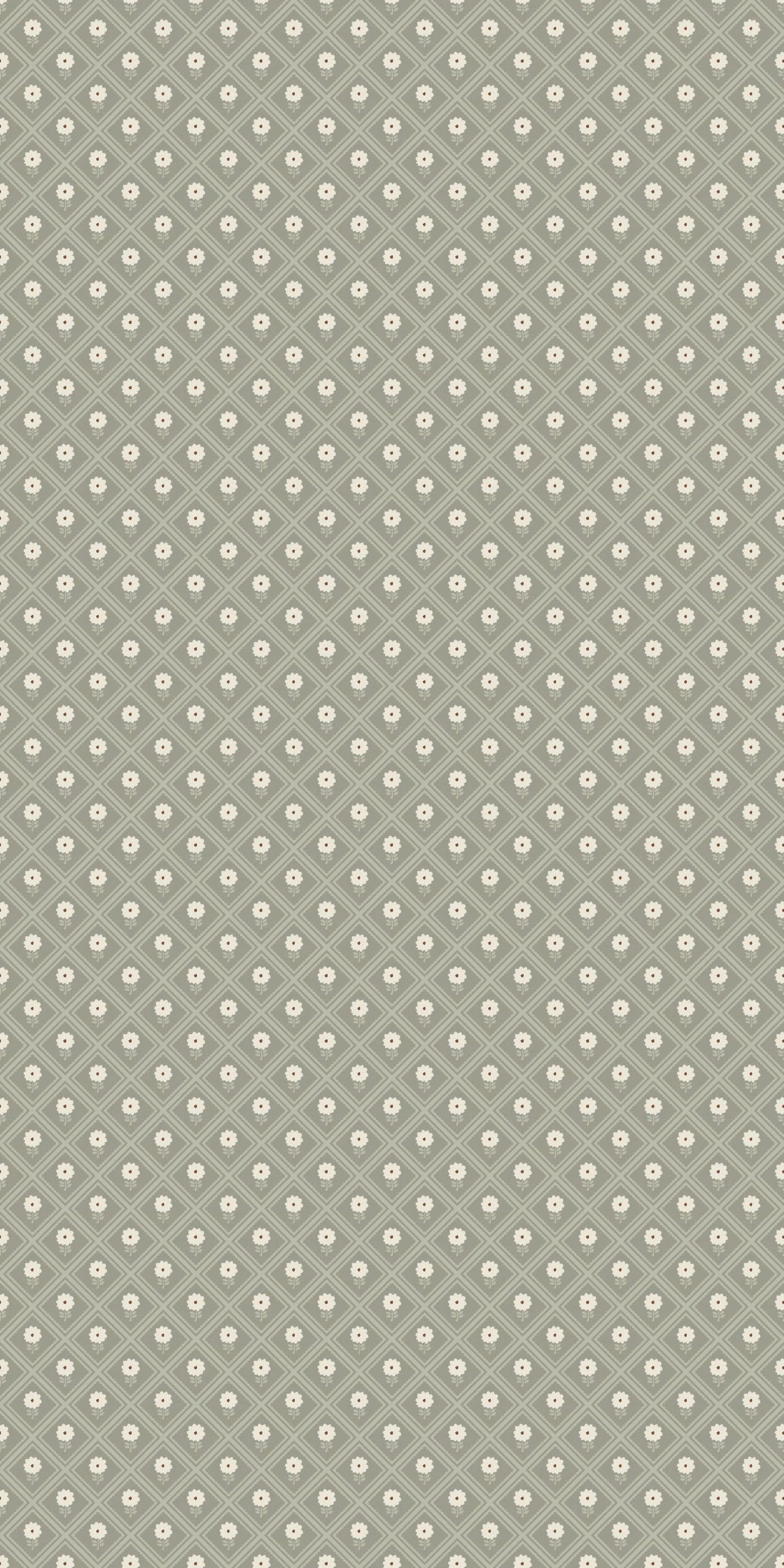 Image of Dahlia in Sage/Cream Wallpaper