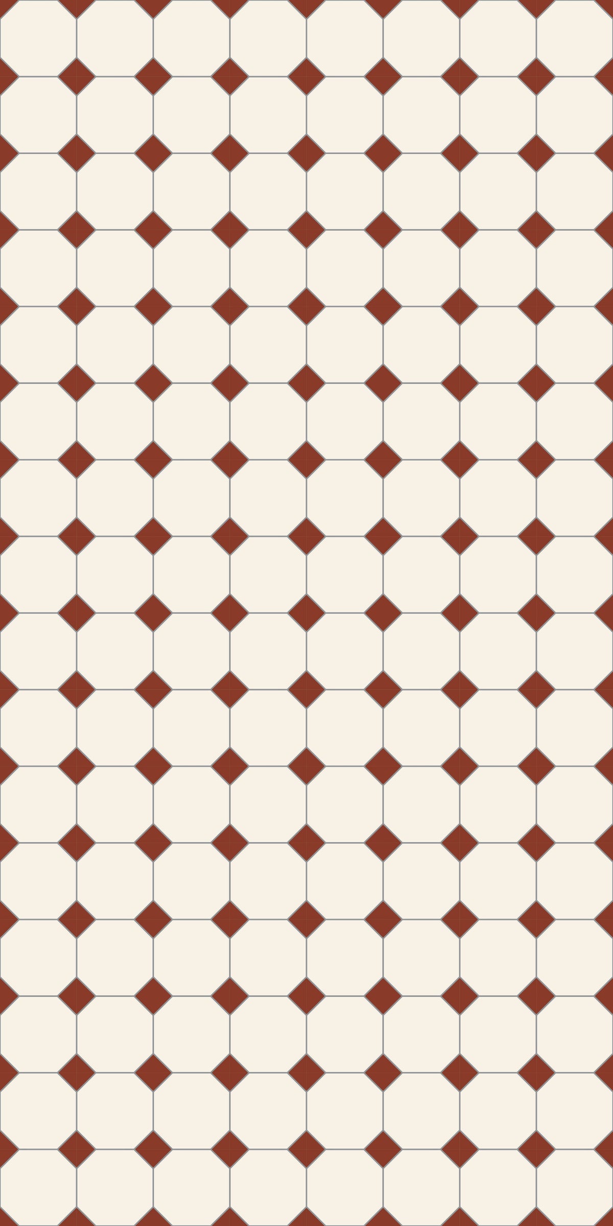 Dual Grid Tile Decal Tile/Flooring in Terracotta/Cream