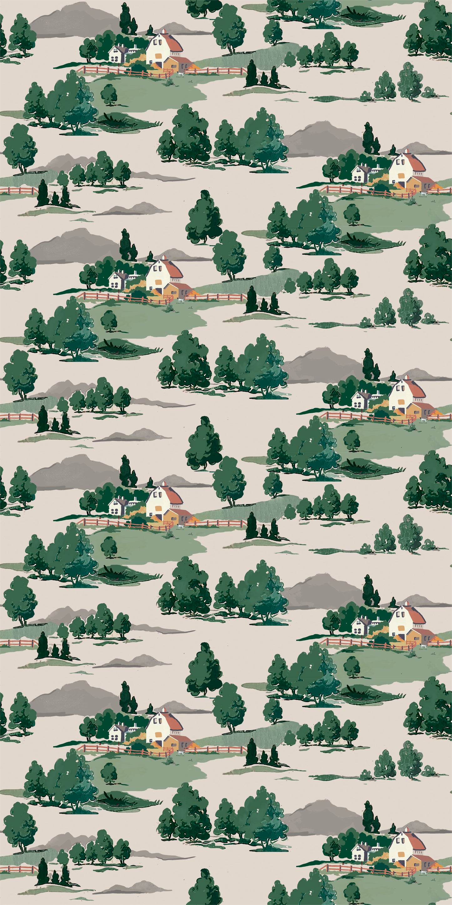 Image of Farm Toile in Multi Wallpaper