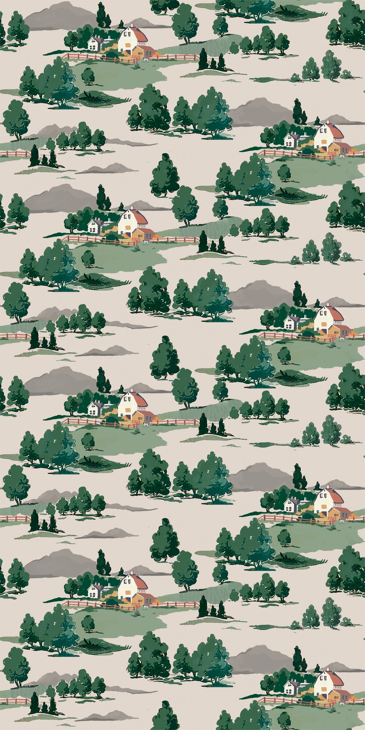 Image of Farm Toile in Multi Wallpaper