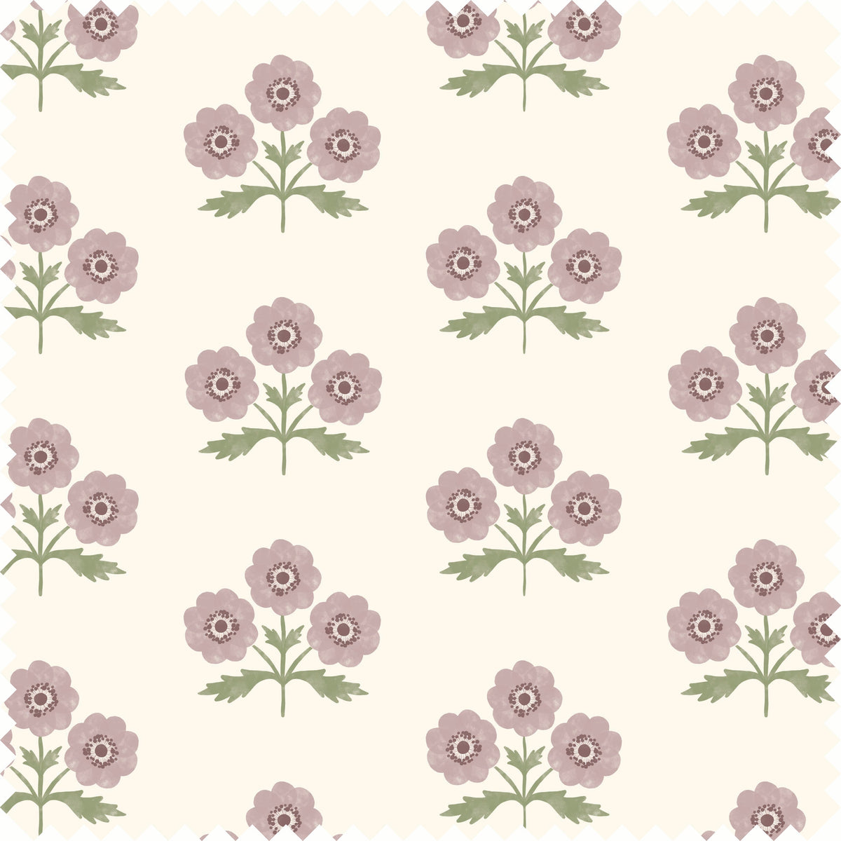Field Floral Sheer Fabric in Mulberry