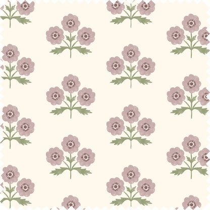 Field Floral Sheer Fabric in Mulberry