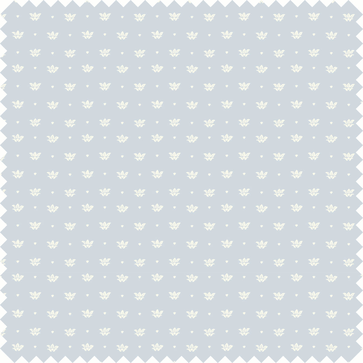 Floret Sheer Fabric in Blue/Cream