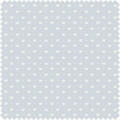 Floret Sheer Fabric in Blue/Cream