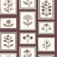 Image of Framed Flowers in Mulberry Wallpaper