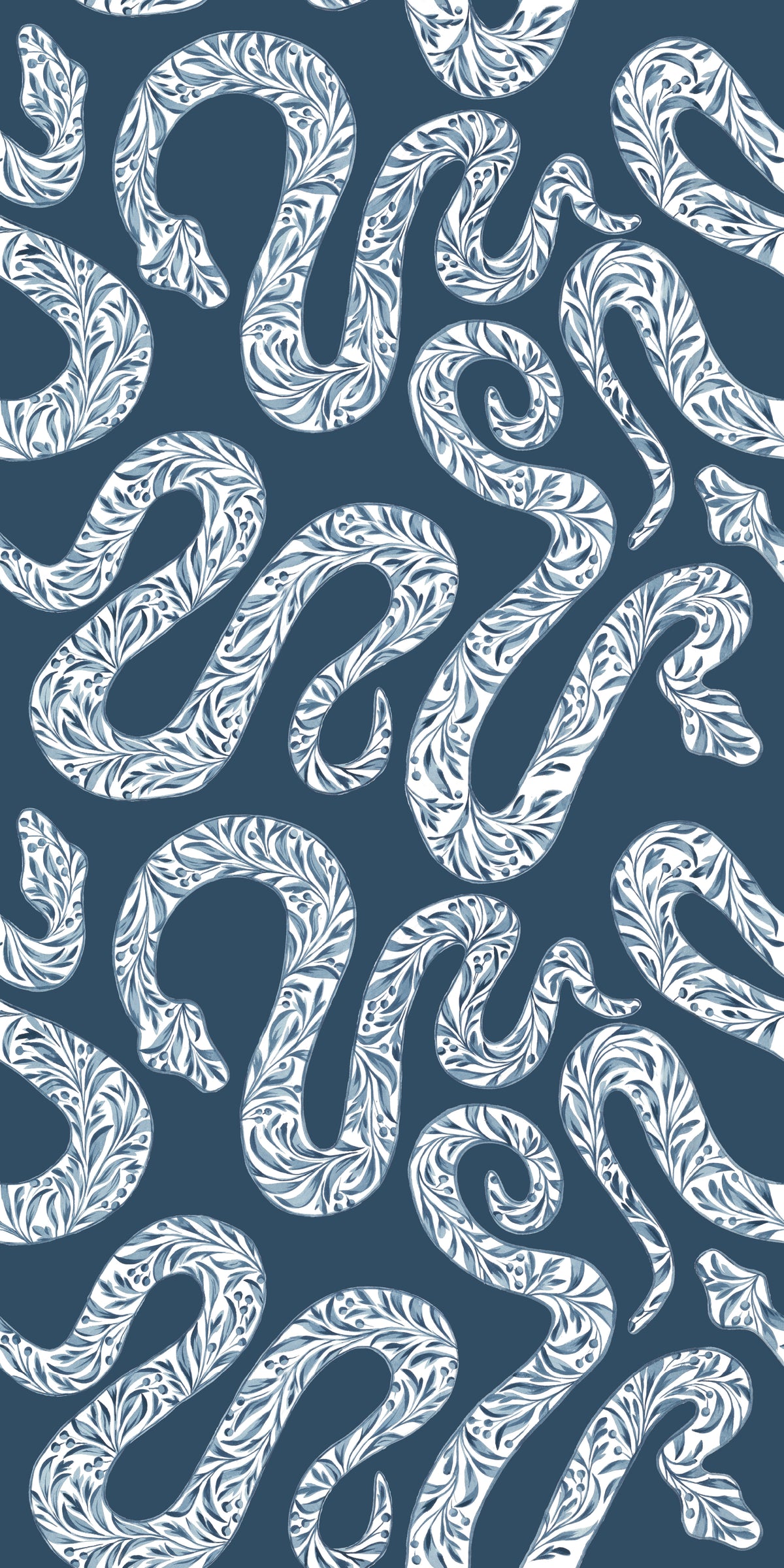 Image of Garden Snake in Dark Blue Wallpaper