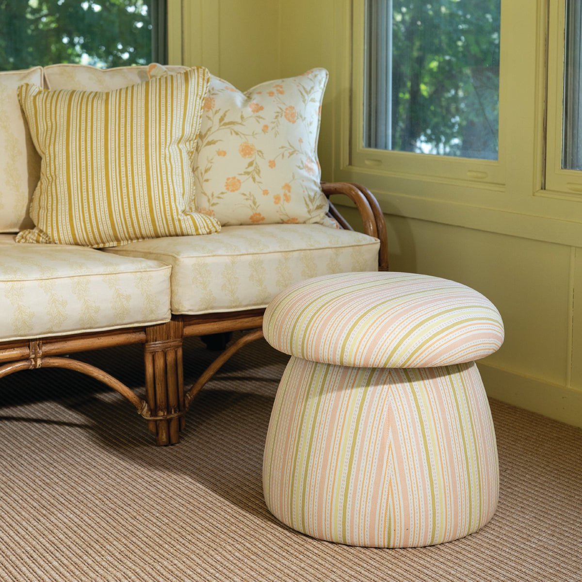 Harbor Stripe Fabric in Sherbet