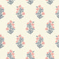 Image of Heritage Floral in Coral/Blue Wallpaper