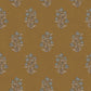 Image of Heritage Floral in Marigold/Blue Wallpaper