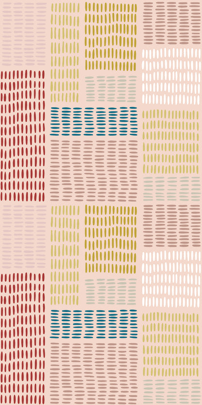 Image of In Stitches in Pink Wallpaper