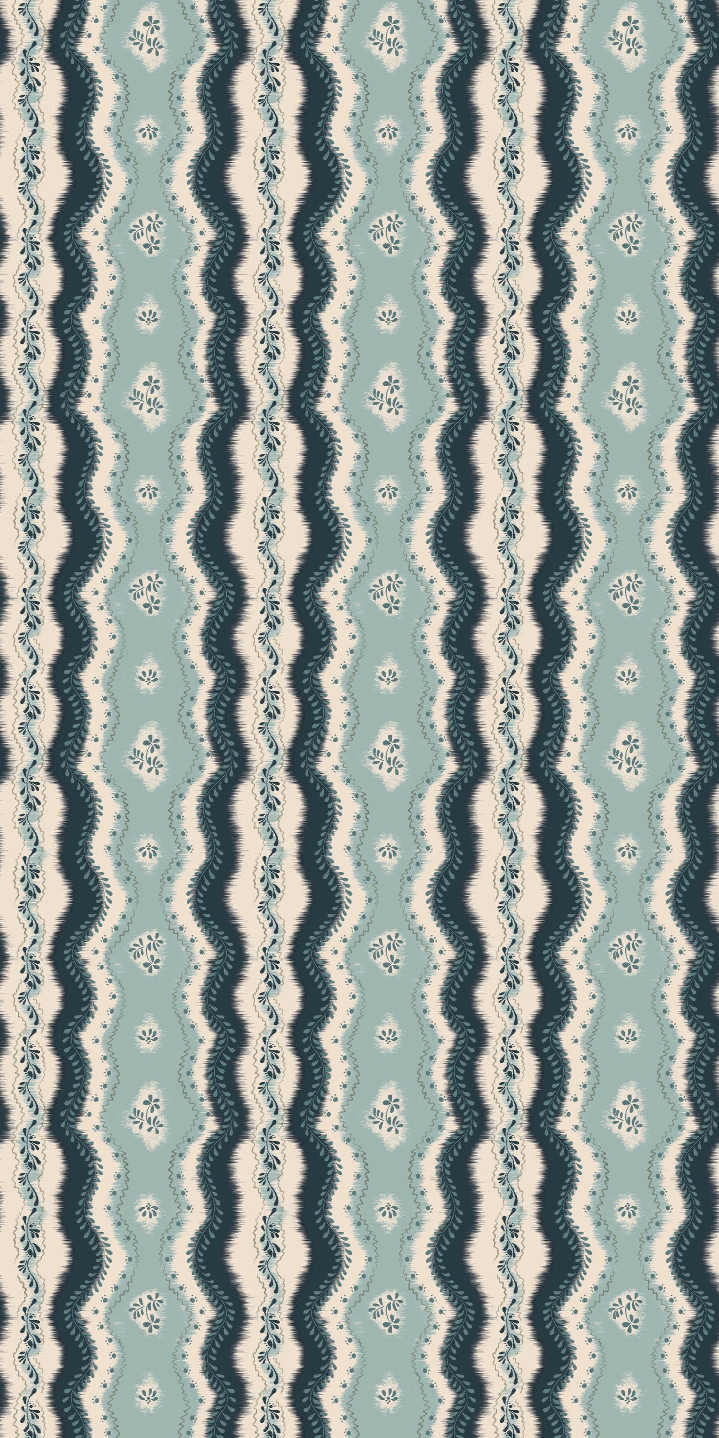 Image of Kent Street in Sky/Navy Wallpaper