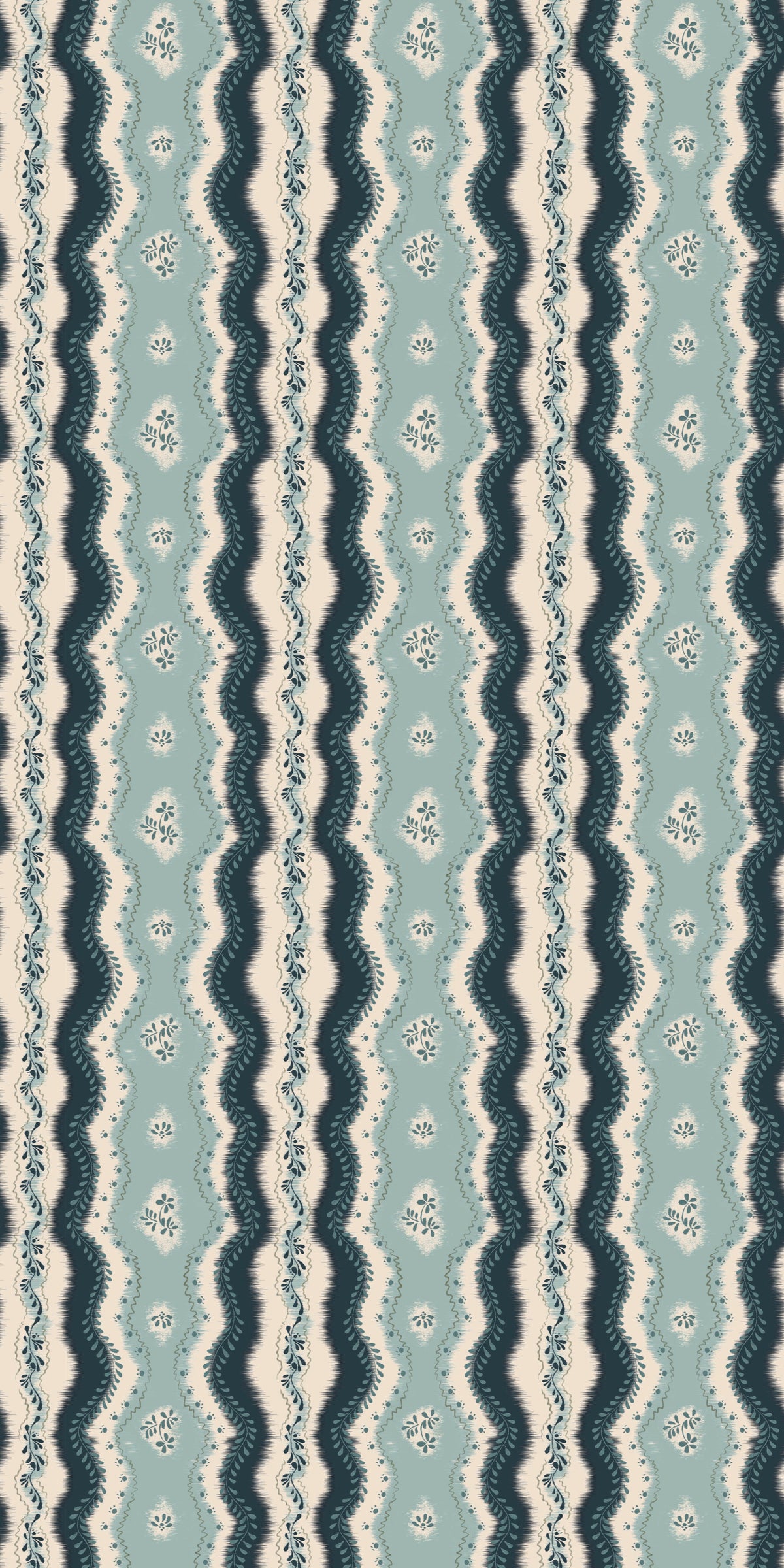 Image of Kent Street in Sky/Navy Wallpaper