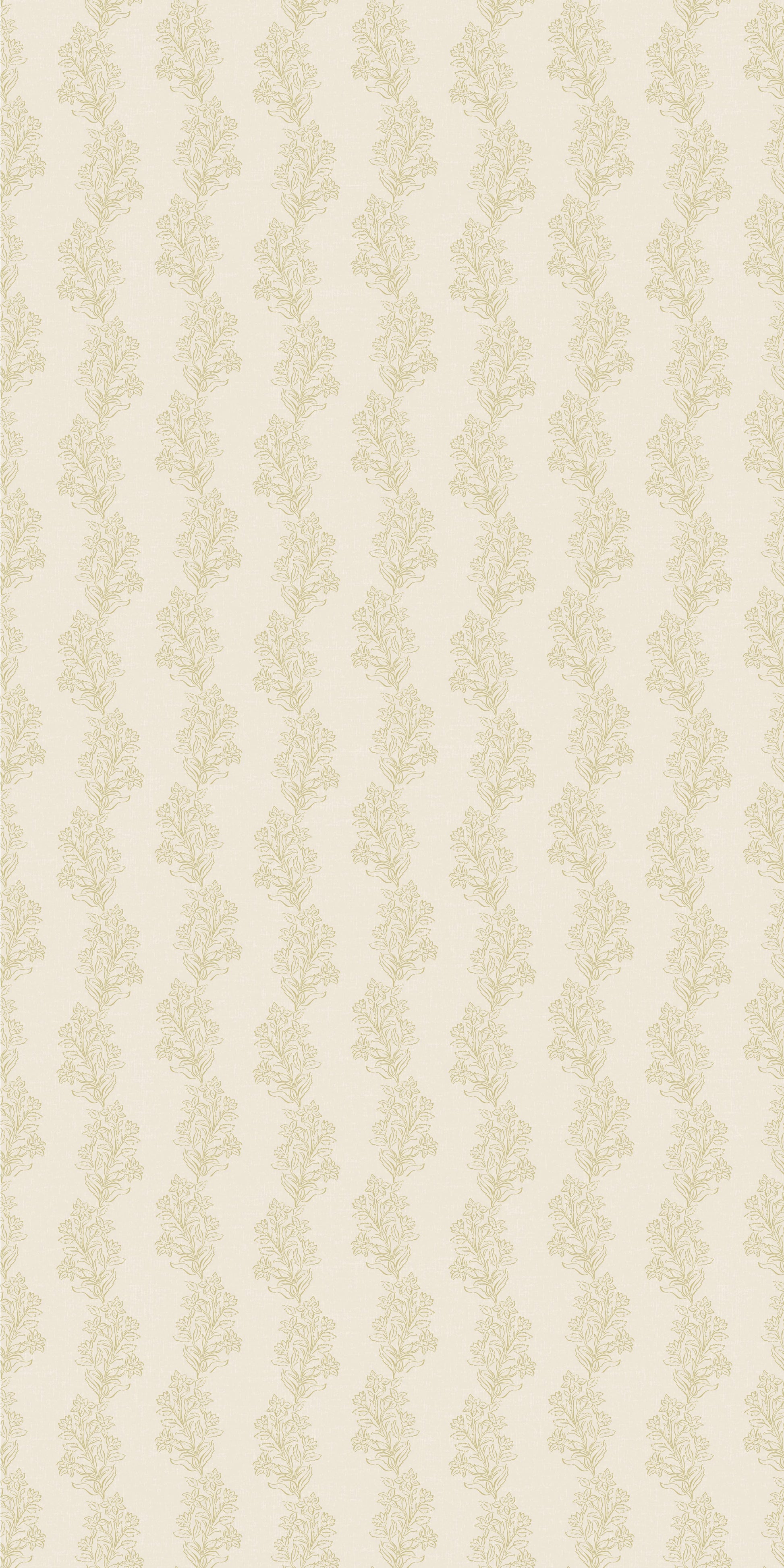 Heritage Vine in Cream/Lichen wallpaper.