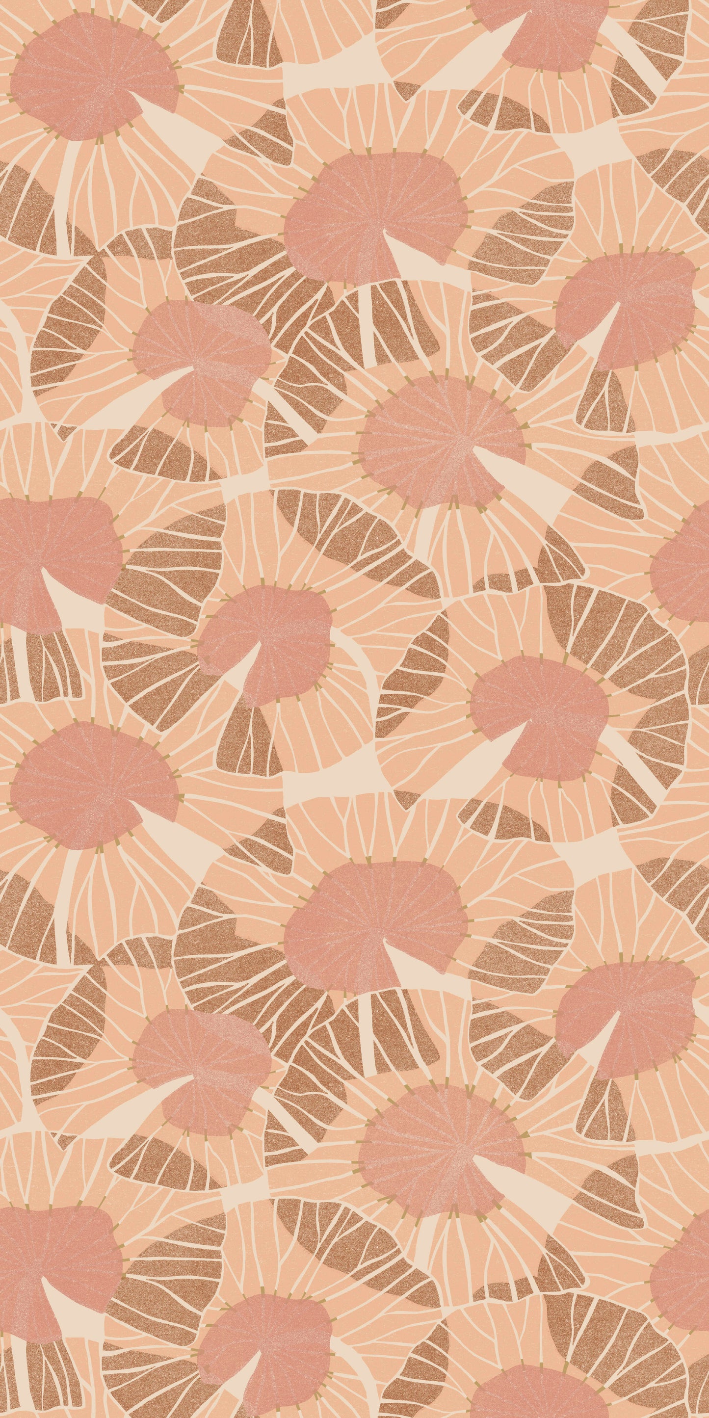 Image of Lilypad in Terracotta Wallpaper