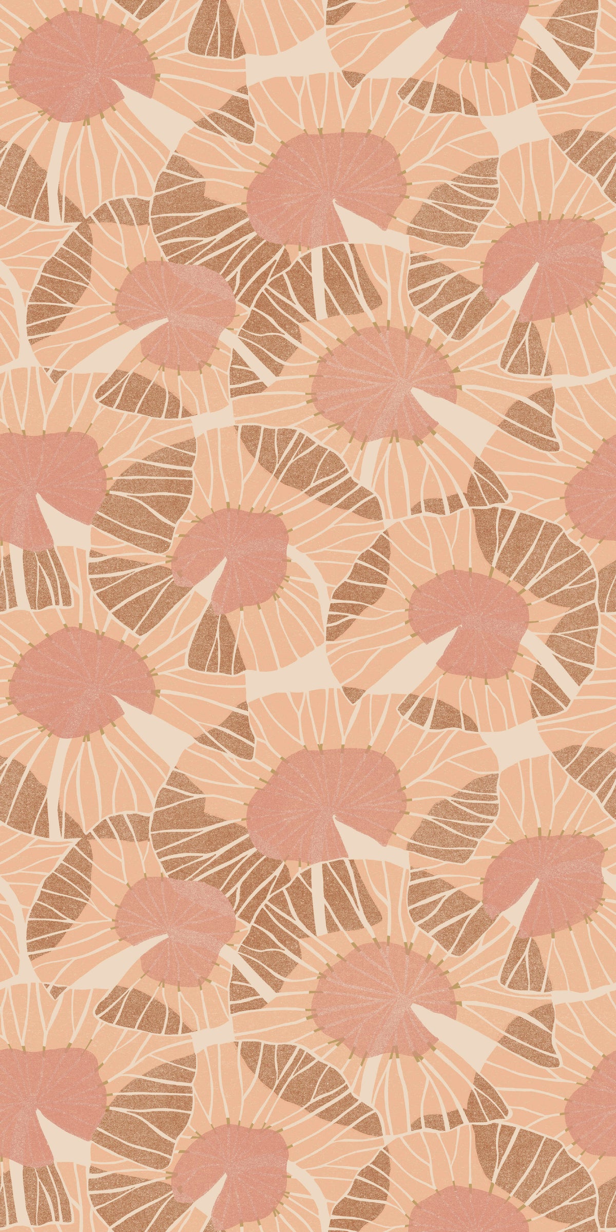 Image of Lilypad in Terracotta Wallpaper