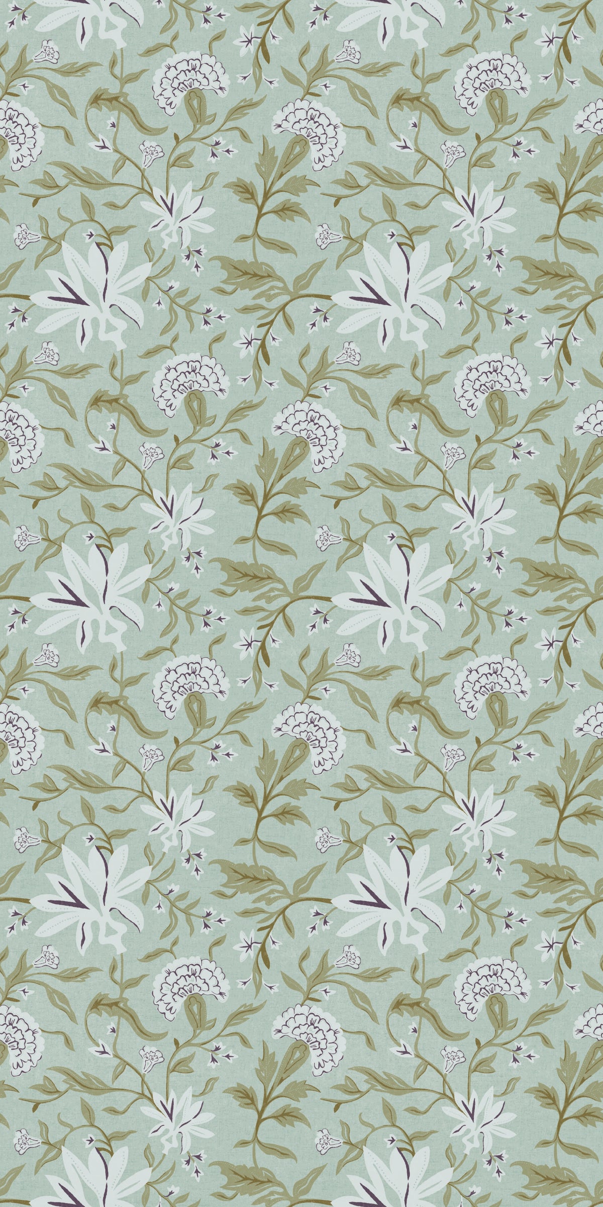 Image of Market Floral in Moss Wallpaper