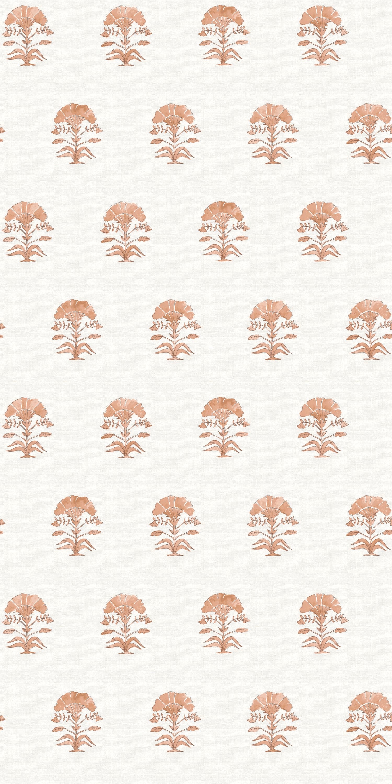 Image of Nargis Block Print in Terracotta Wallpaper
