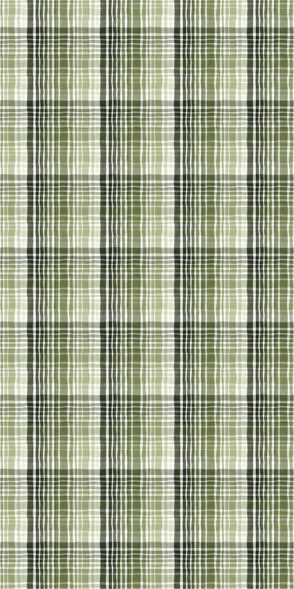 Image of Ombre Plaid in Green Wallpaper