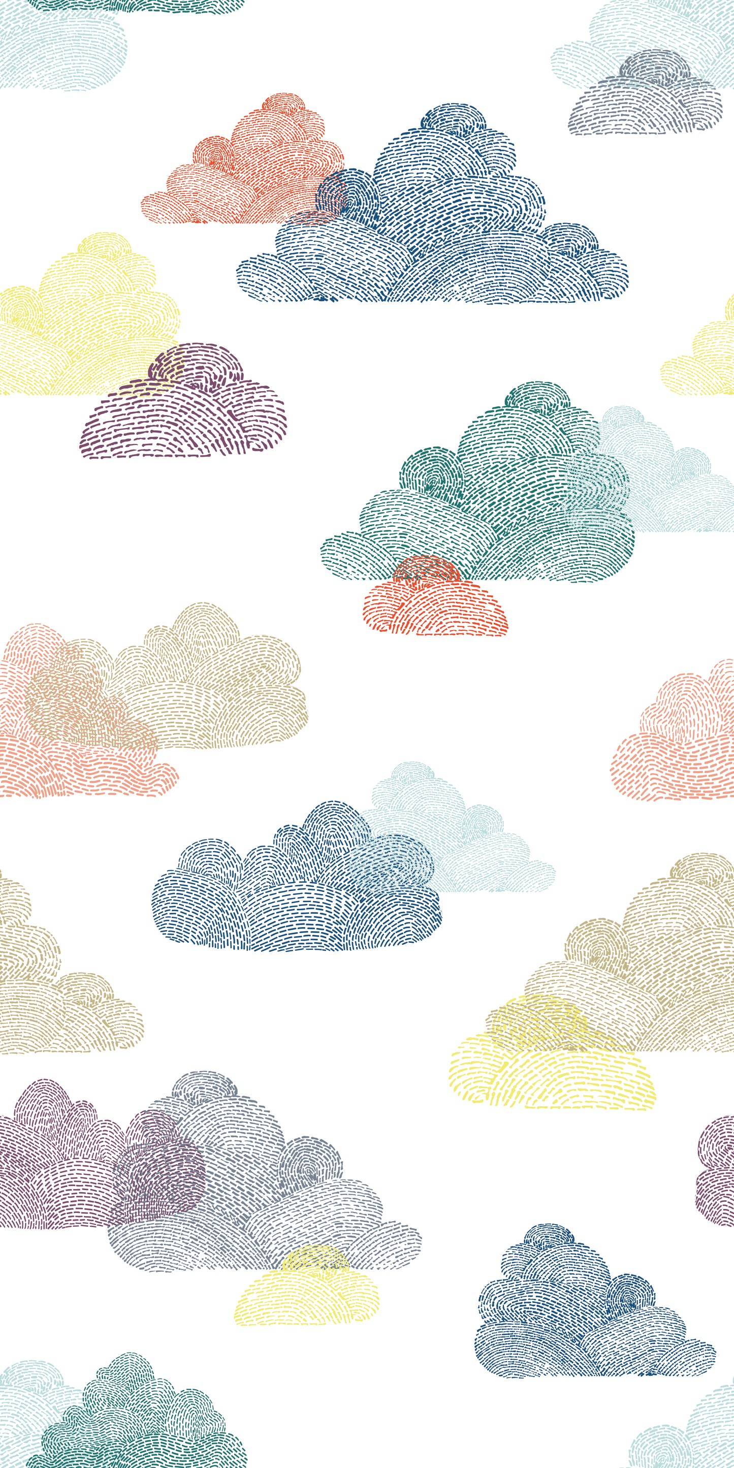 Image of Overcast Stitch in White/Multi Wallpaper