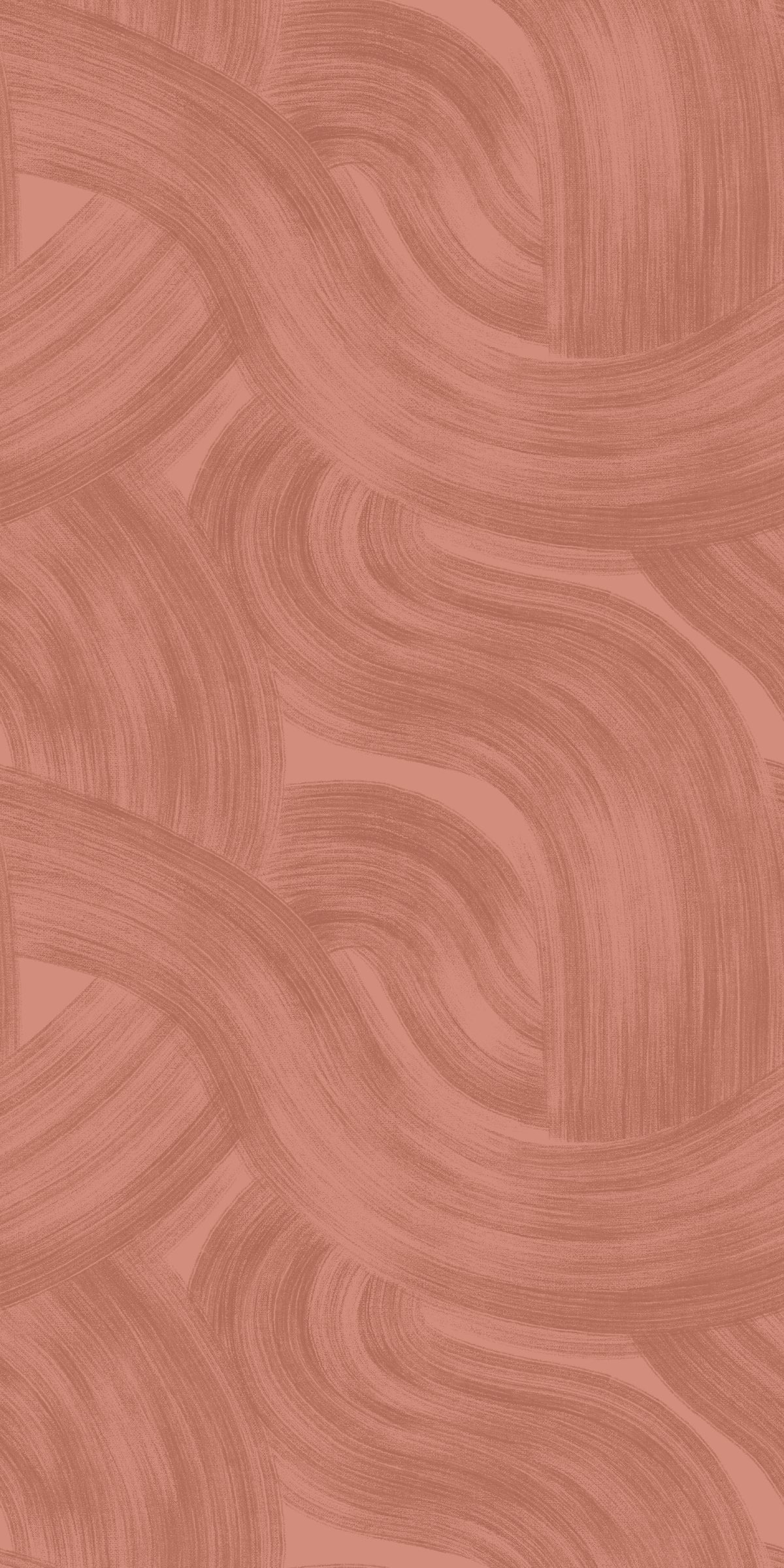 Image of Painted Wave in Terracotta Wallpaper
