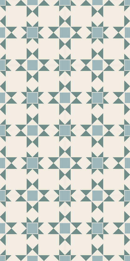 Patchwork Tile Decal Tile/Flooring in Lake Blue