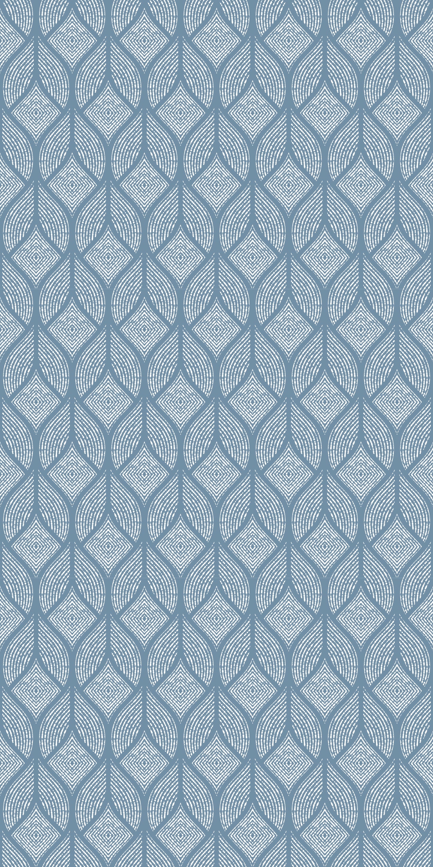 Image of Petite Damask in Chambray Wallpaper