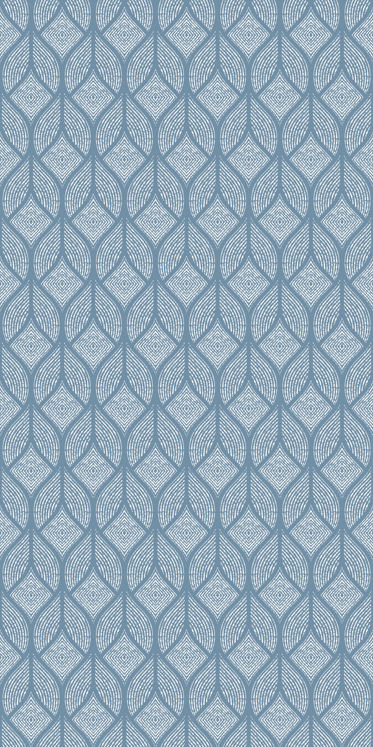 Image of Petite Damask in Chambray Wallpaper