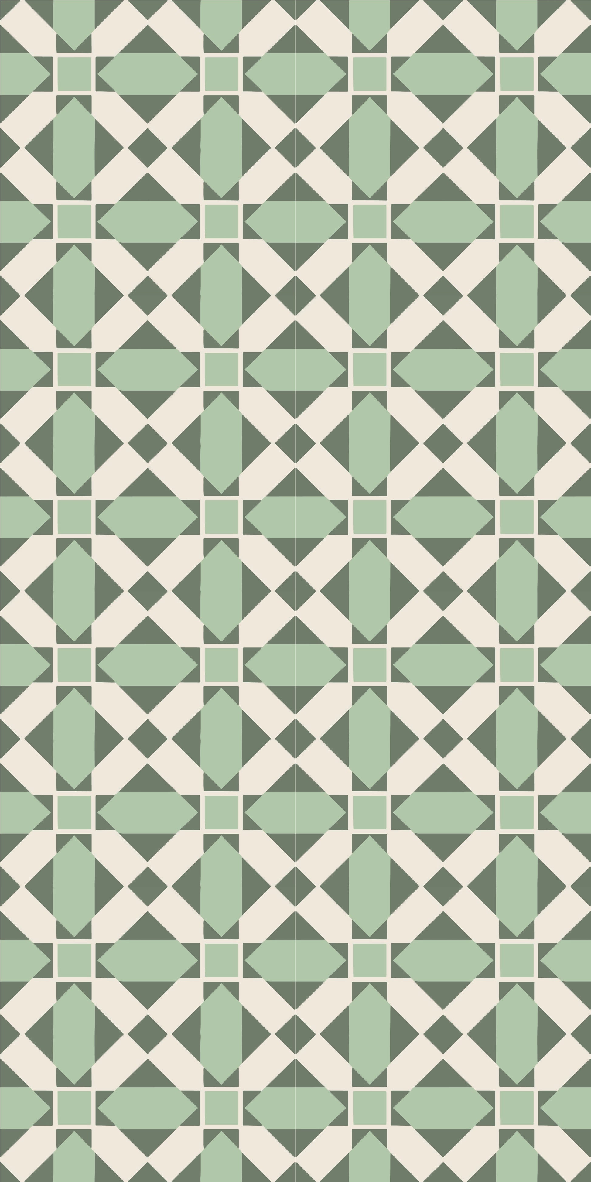 Quilt Block Tile Decal Tile/Flooring in Forest