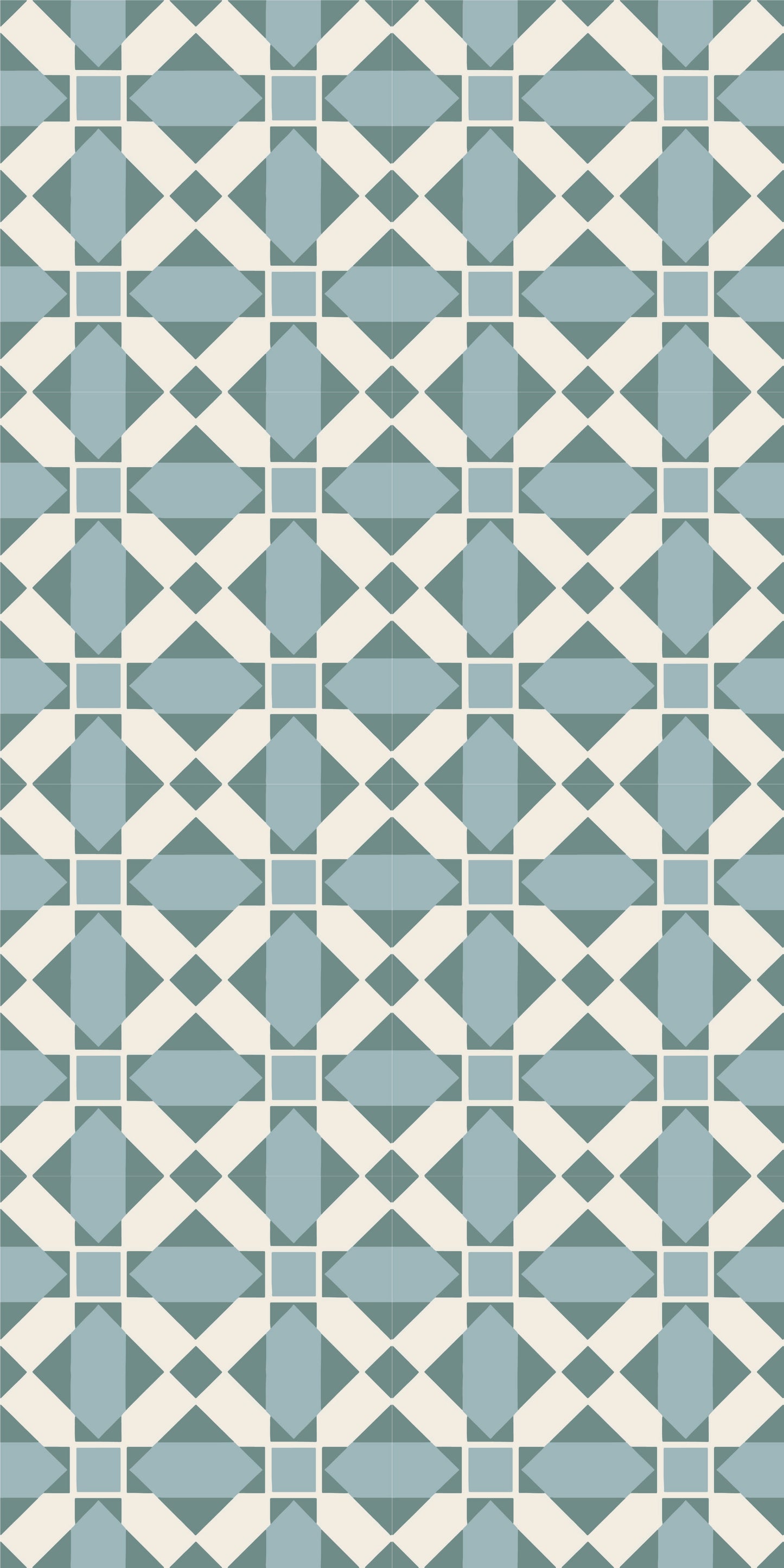 Quilt Block Tile Decal Tile/Flooring in Lake Blue