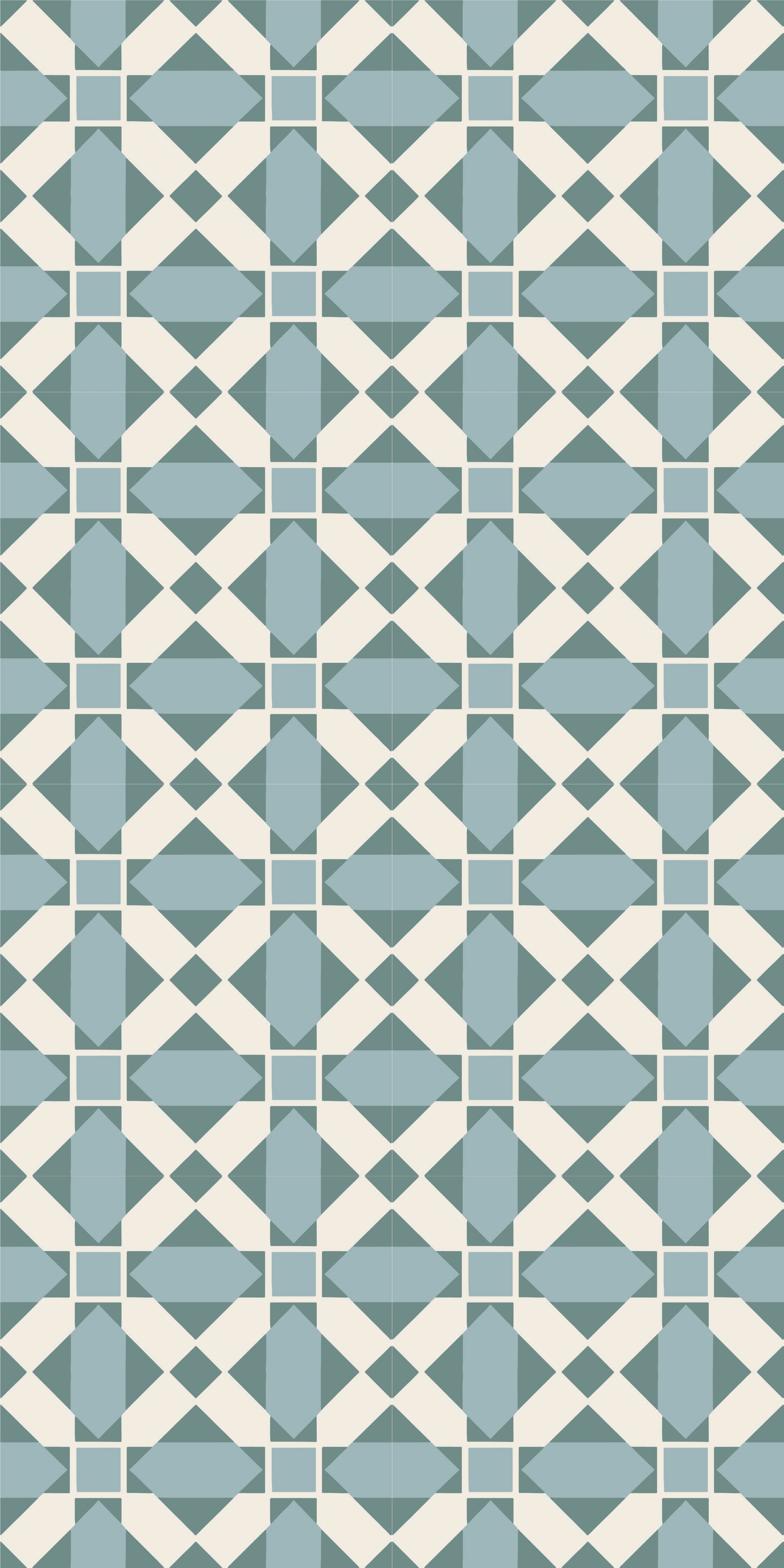 Quilt Block Tile Decal Tile/Flooring in Lake Blue