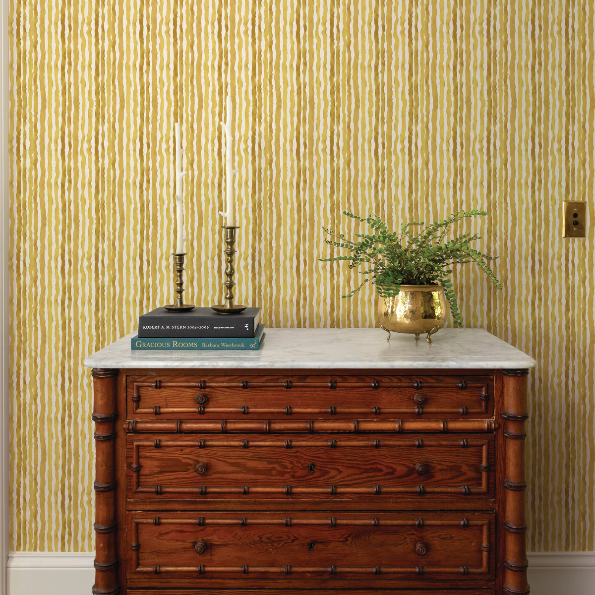 Ribbon Wallpaper in Saffron