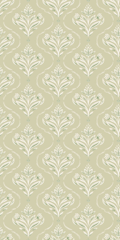 Image of Riviera in Light Sage Wallpaper