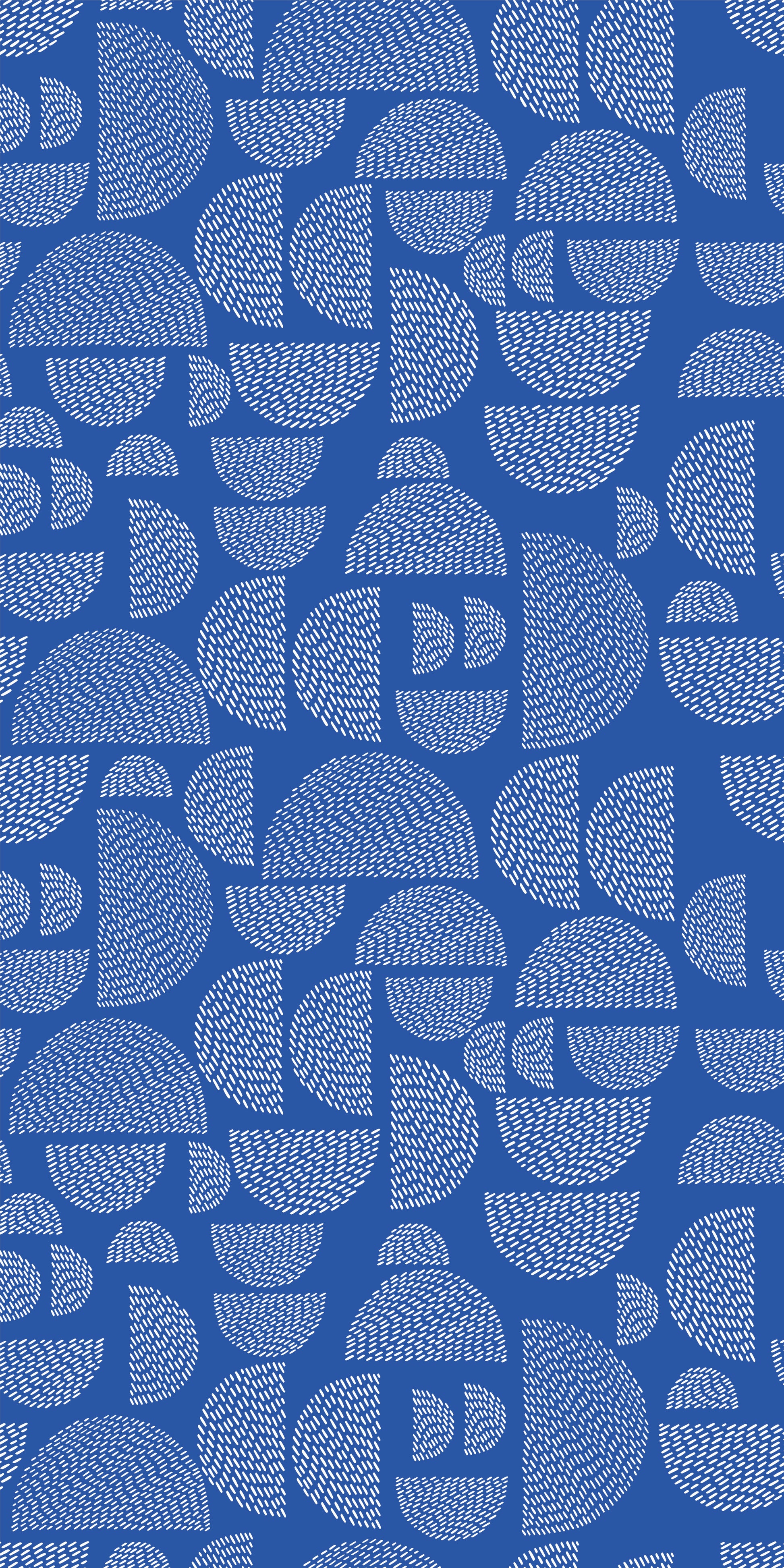 Image of Semi Stitched in Blue/White Wallpaper