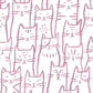 Image of Smitten Kitten in Lavender Wallpaper