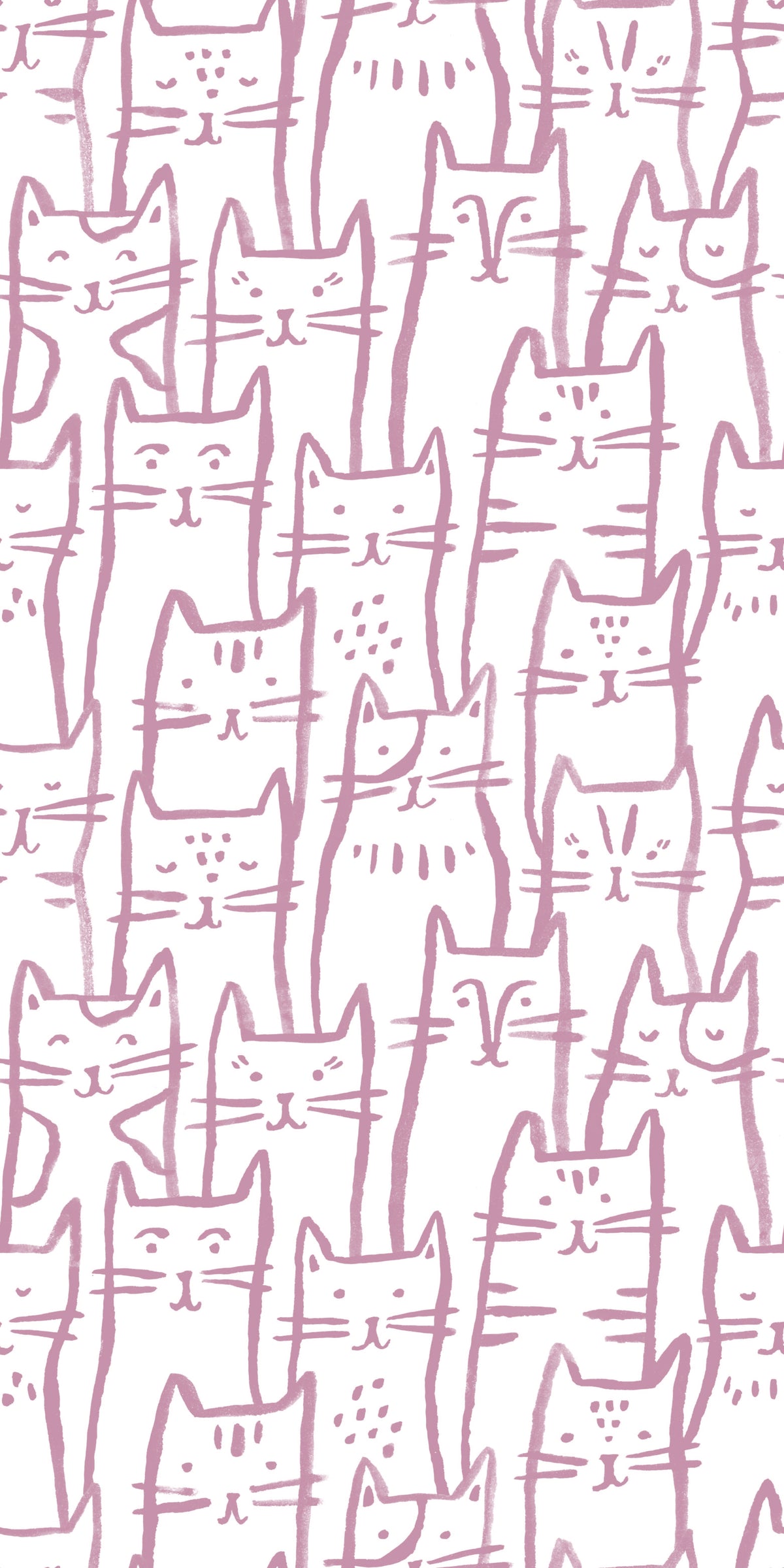 Image of Smitten Kitten in Lavender Wallpaper