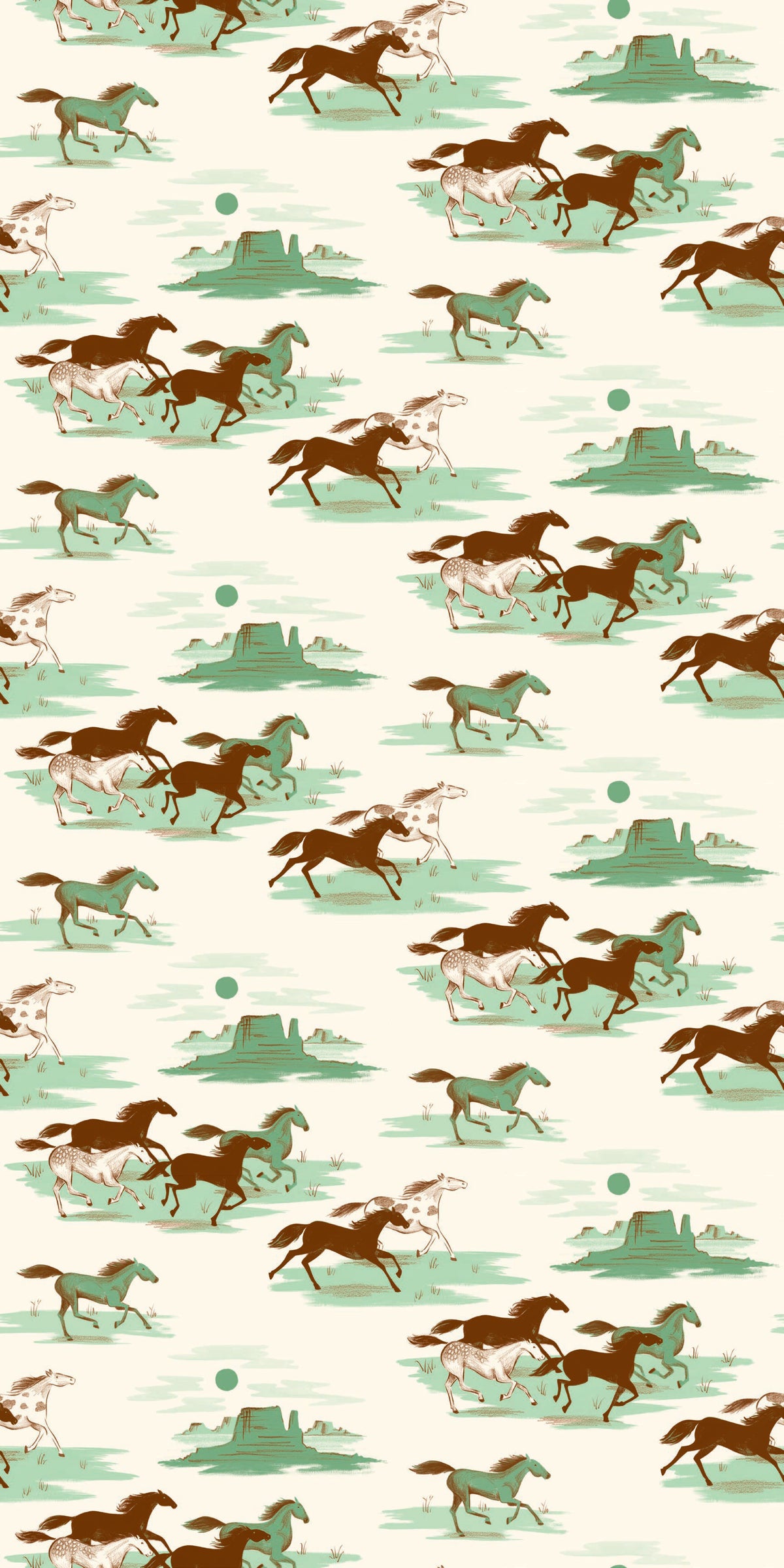 Image of Stampede in Green/Brown Wallpaper