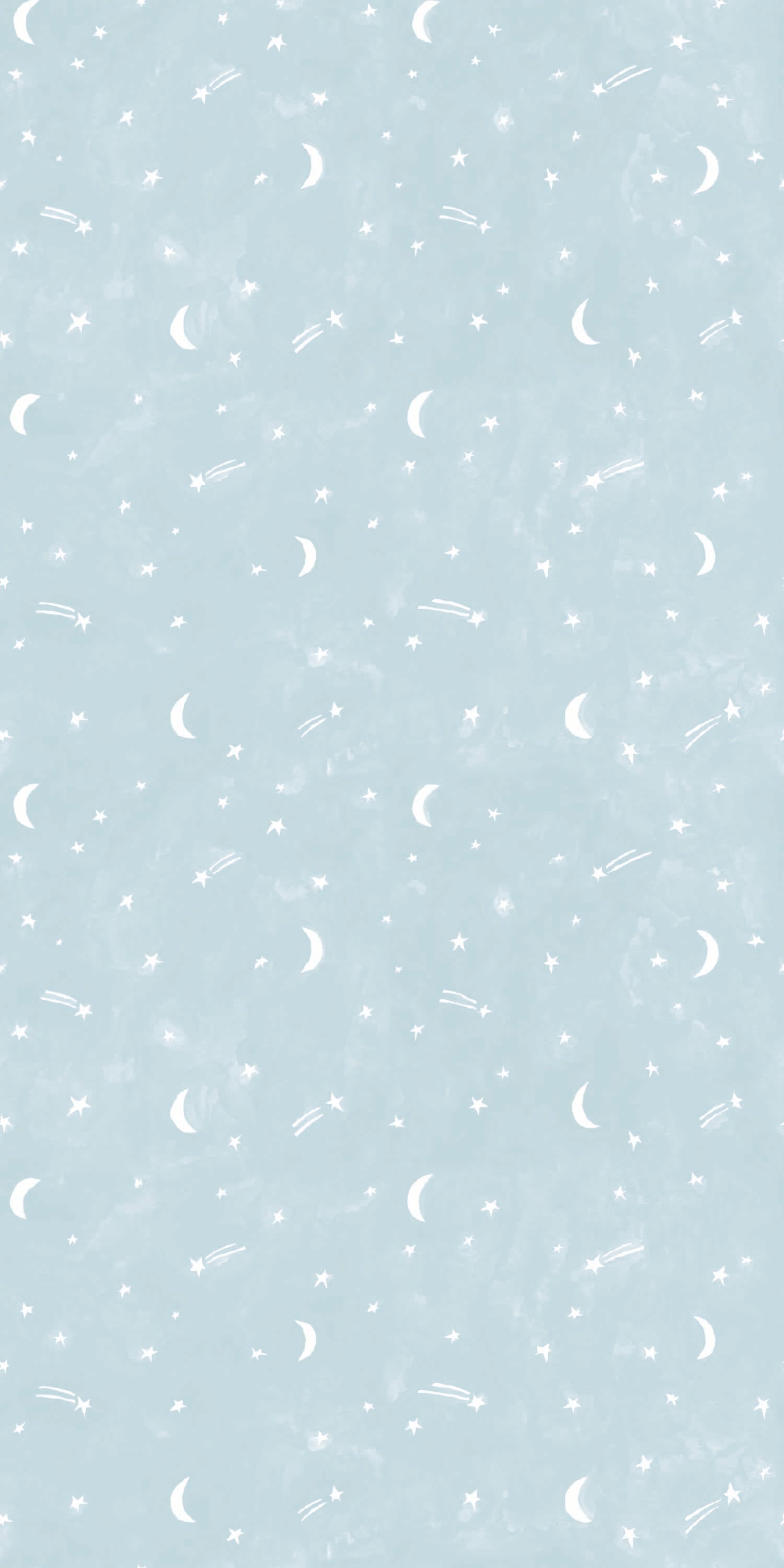 Image of Starry Night in Light Teal Wallpaper