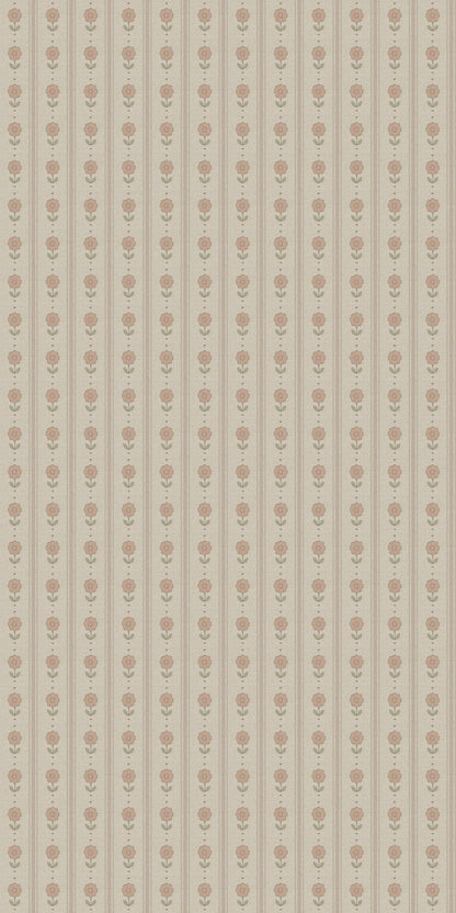 Image of Storybook Stripe in Taupe Wallpaper