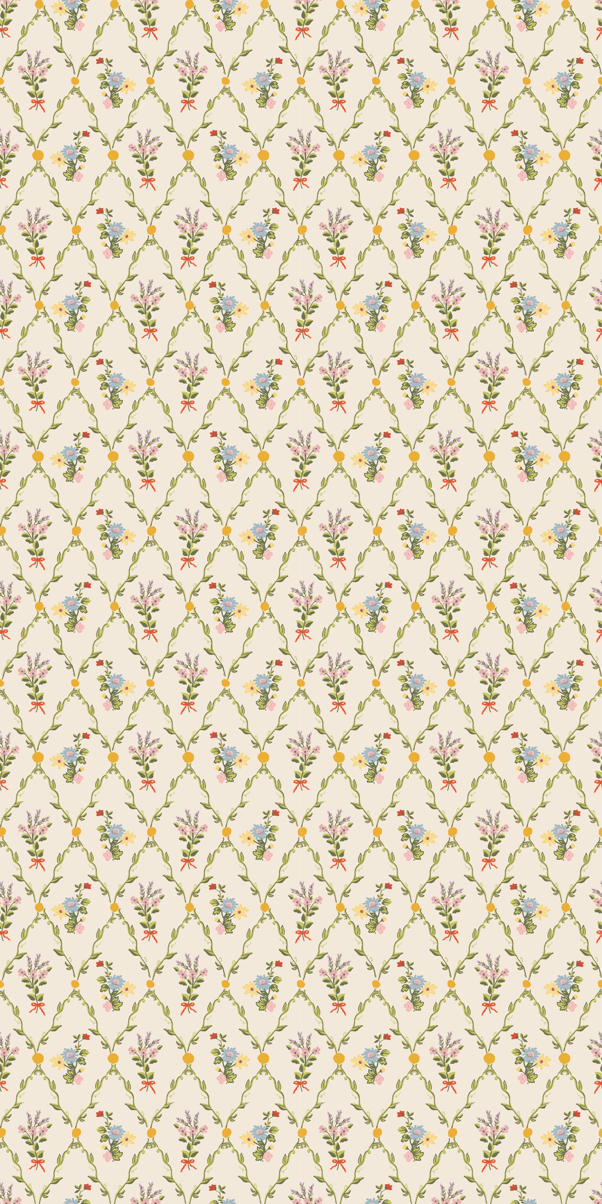 Image of Summer Trellis in Multi wallpaper