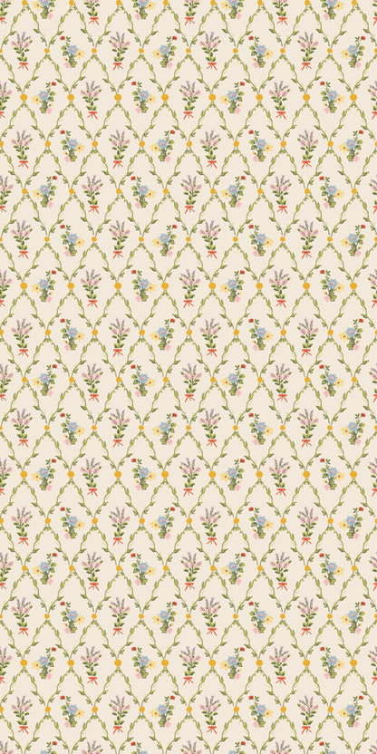 Image of Summer Trellis in Multi wallpaper