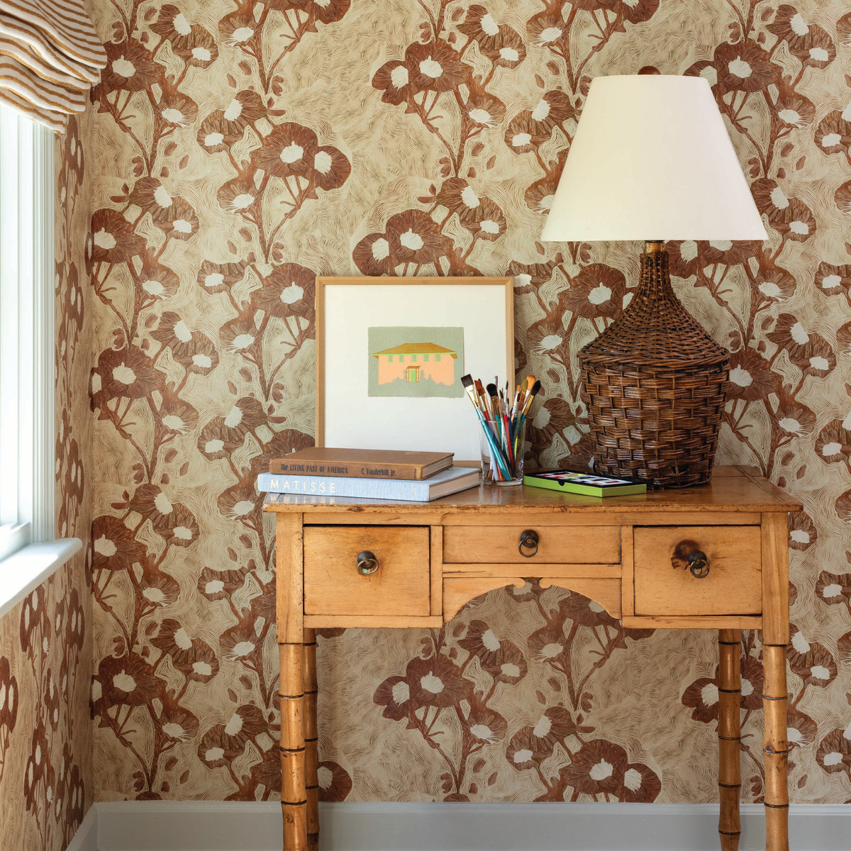 Trellis Wallpaper in Ginger