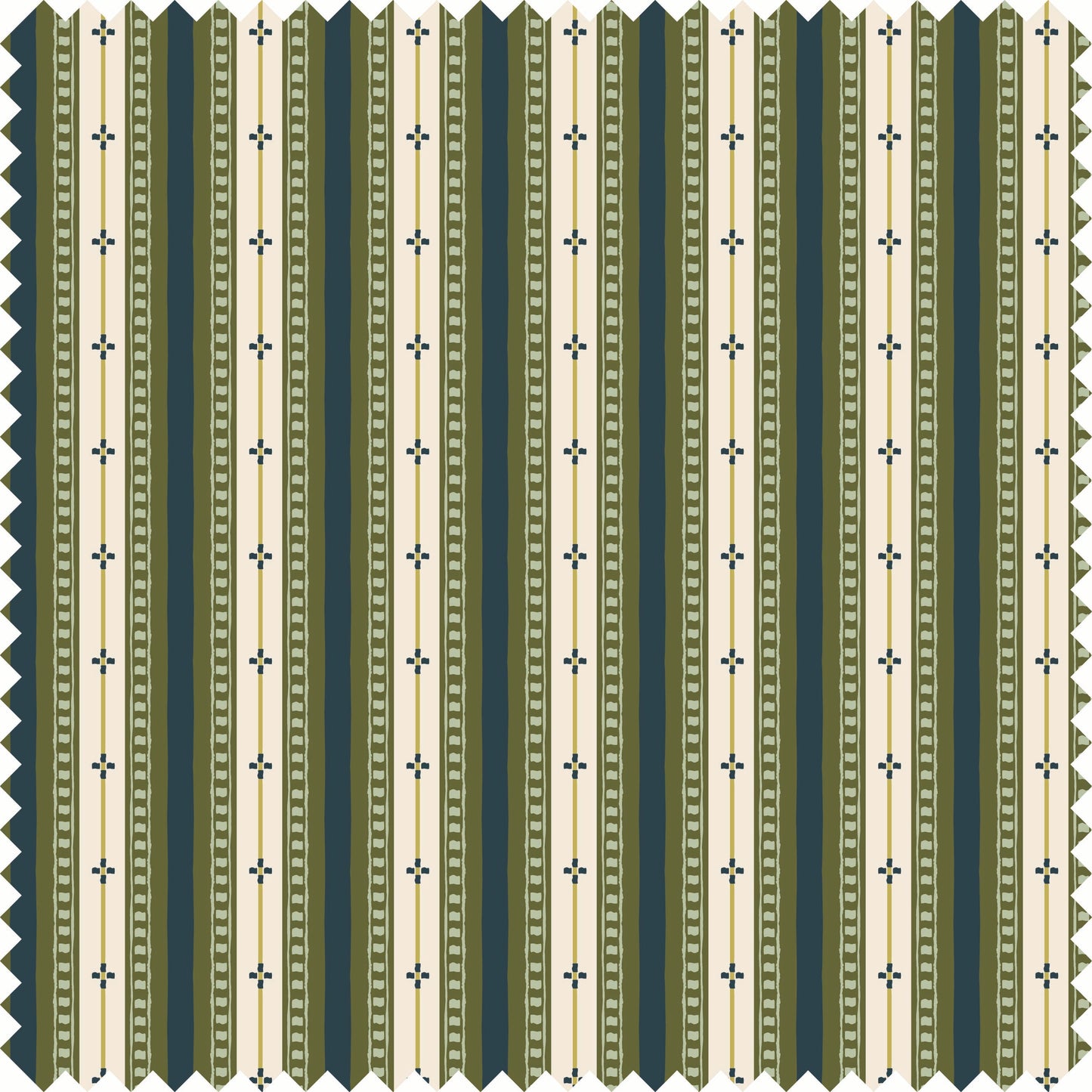 Trio Stripe Fabric in Blue/Green