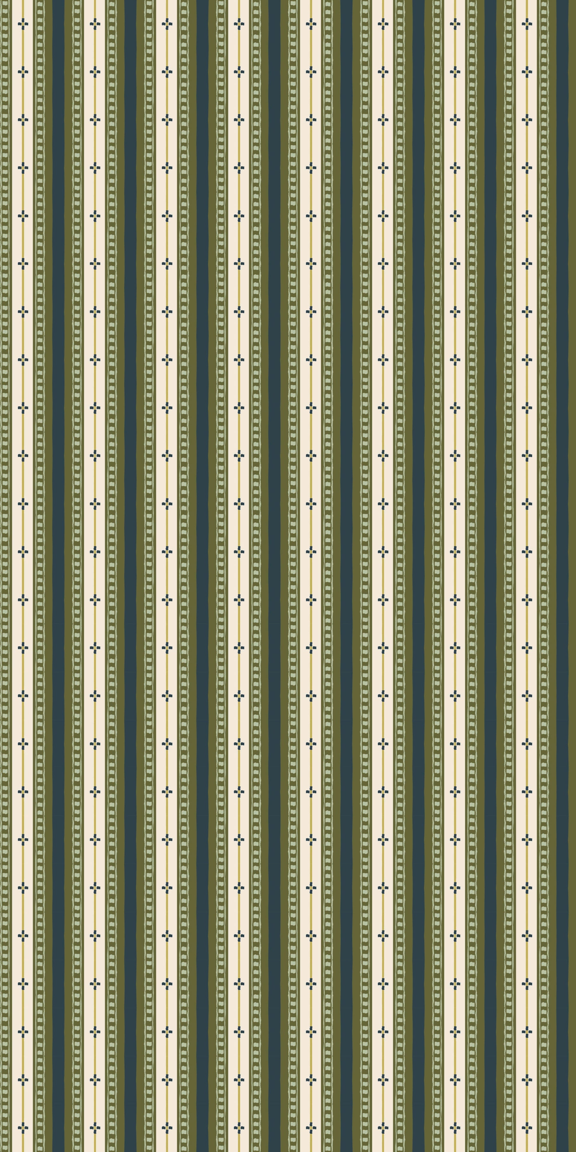 Image of Trio Stripe in Blue/Green Wallpaper