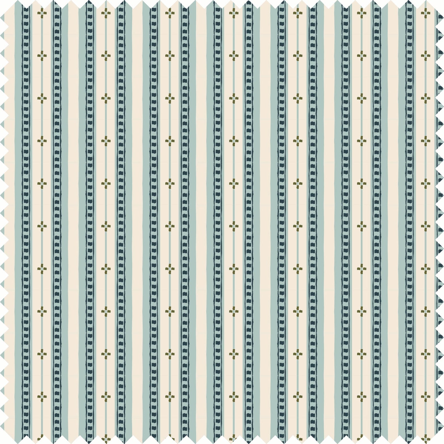 Trio Stripe Fabric in Sky Blue
