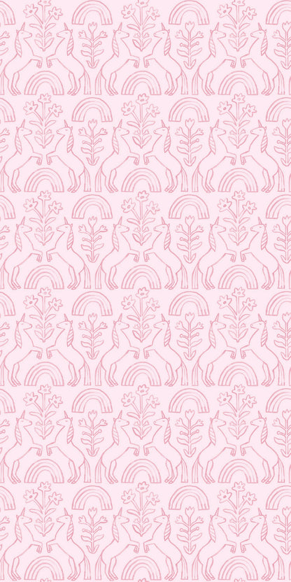 Image of Unicorn in Pink Wallpaper