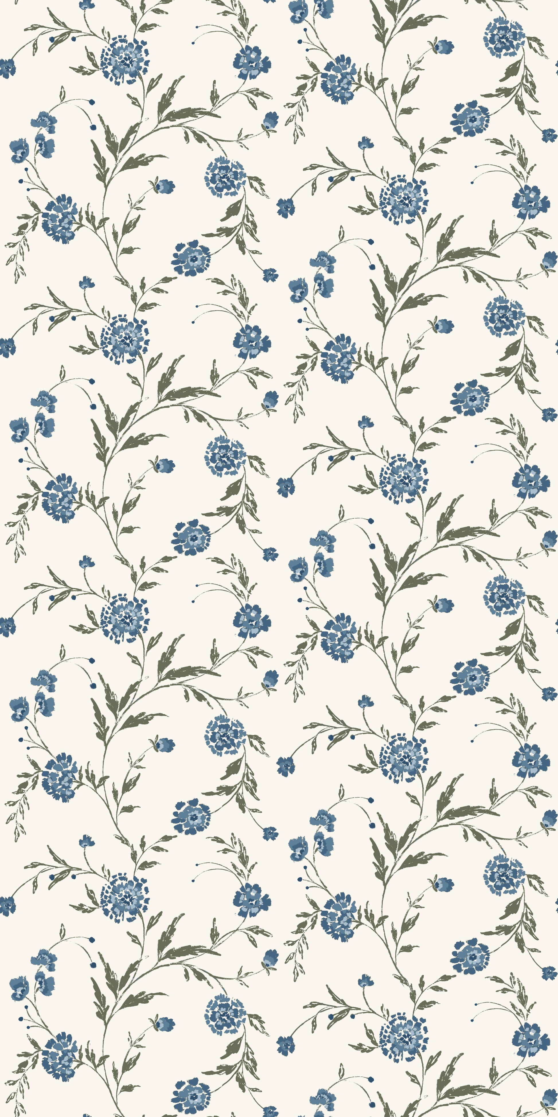 Image of Waverly in Petal Blue Wallpaper