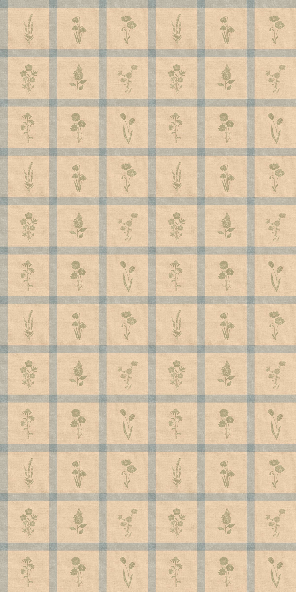 Woven Wildflower Wallpaper in Blue/Green